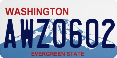 WA license plate AWZ0602