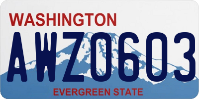 WA license plate AWZ0603