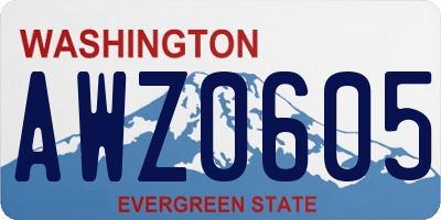 WA license plate AWZ0605