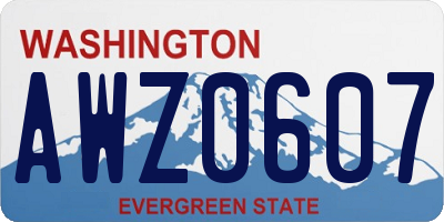 WA license plate AWZ0607