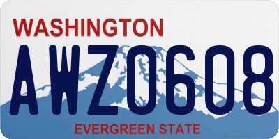 WA license plate AWZ0608