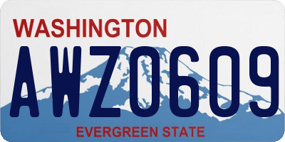 WA license plate AWZ0609