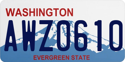 WA license plate AWZ0610