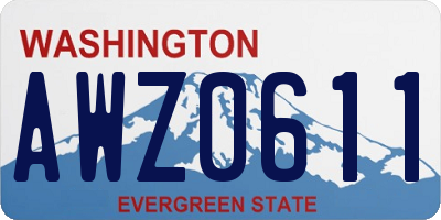 WA license plate AWZ0611