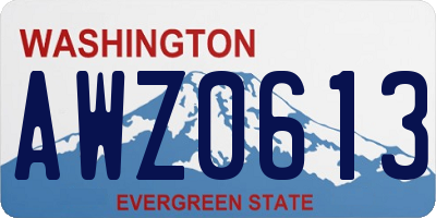 WA license plate AWZ0613