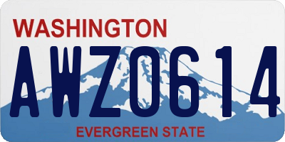 WA license plate AWZ0614