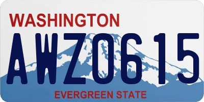 WA license plate AWZ0615