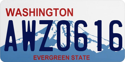 WA license plate AWZ0616