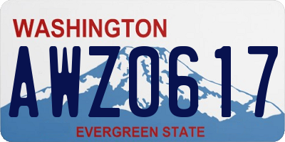 WA license plate AWZ0617