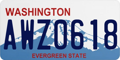 WA license plate AWZ0618