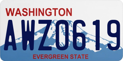 WA license plate AWZ0619