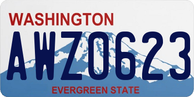 WA license plate AWZ0623