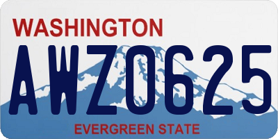 WA license plate AWZ0625