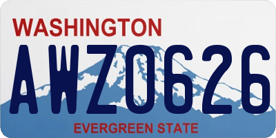WA license plate AWZ0626