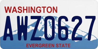 WA license plate AWZ0627