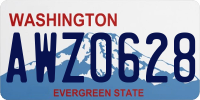 WA license plate AWZ0628
