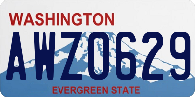 WA license plate AWZ0629