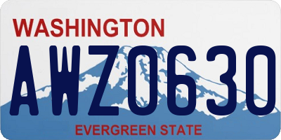 WA license plate AWZ0630