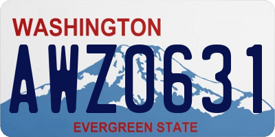 WA license plate AWZ0631