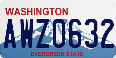 WA license plate AWZ0632