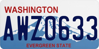 WA license plate AWZ0633