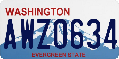 WA license plate AWZ0634