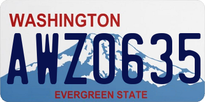 WA license plate AWZ0635