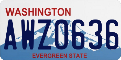 WA license plate AWZ0636