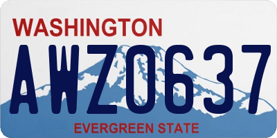 WA license plate AWZ0637