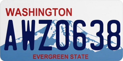 WA license plate AWZ0638