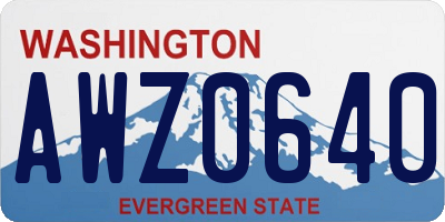 WA license plate AWZ0640