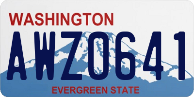 WA license plate AWZ0641