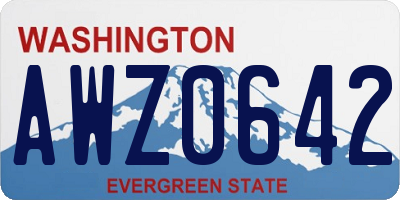 WA license plate AWZ0642