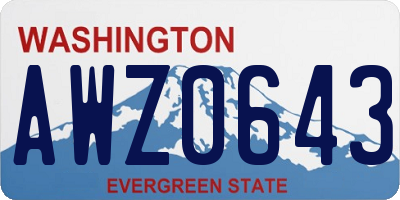 WA license plate AWZ0643