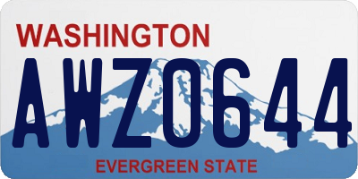 WA license plate AWZ0644