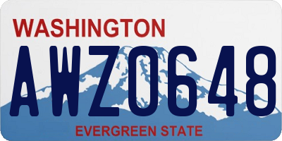 WA license plate AWZ0648