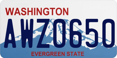WA license plate AWZ0650