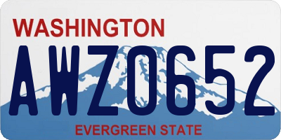 WA license plate AWZ0652