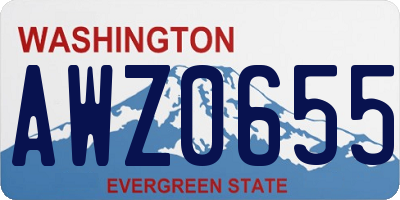 WA license plate AWZ0655