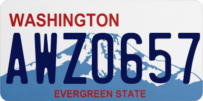 WA license plate AWZ0657