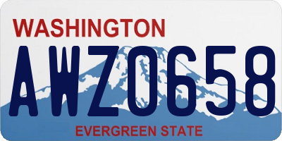 WA license plate AWZ0658