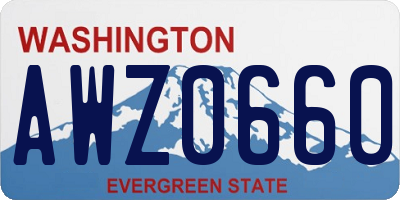 WA license plate AWZ0660