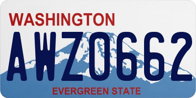 WA license plate AWZ0662