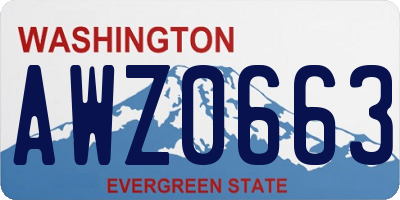 WA license plate AWZ0663