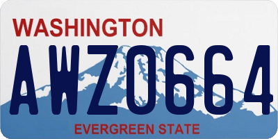 WA license plate AWZ0664