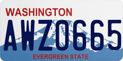 WA license plate AWZ0665
