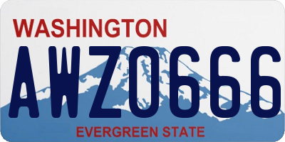 WA license plate AWZ0666