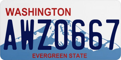 WA license plate AWZ0667