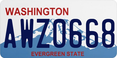 WA license plate AWZ0668