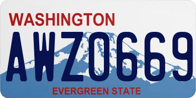 WA license plate AWZ0669